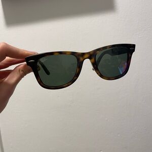 Ray-Ban Tortoise Frame Sunglasses with Dark Lenses